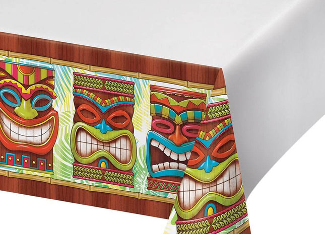 Luau - Tiki Time Plastic Tablecover - SKU:327321 - UPC:039938448868 - Party Expo