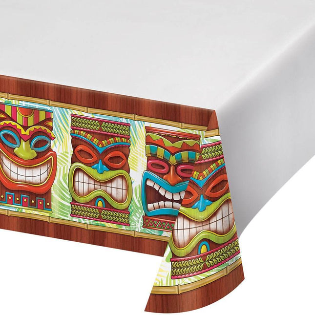 Luau - Tiki Time Plastic Tablecover - SKU:327321 - UPC:039938448868 - Party Expo