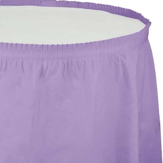Luscious Lavender Plastic Tableskirt - SKU:010034- - UPC:073525025957 - Party Expo