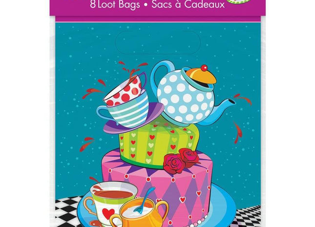 Mad Tea Party Lootbags (8ct) - SKU:49513 - UPC:011179495139 - Party Expo