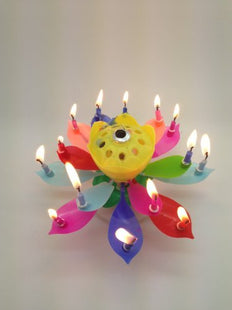 Magic Musical Happy Birthday Flower Candles - Rainbow - SKU: - UPC:094922605498 - Party Expo