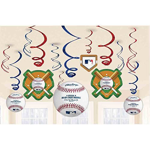 Major League Baseball Swirl Decorations - SKU:671097 - UPC:013051619046 - Party Expo