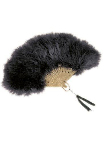 Marabou Feather Fan - Black - SKU:2331 - UPC:082686023313 - Party Expo