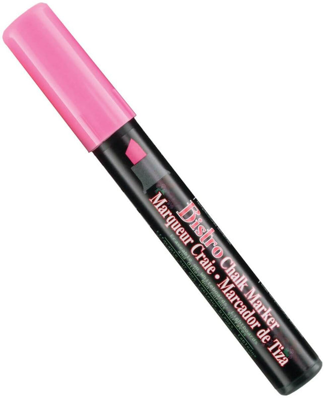 Marvy Bistro Chisel Tip Chalk Marker - Fluorescent Pink - SKU:483S#F9 - UPC:028617483498 - Party Expo