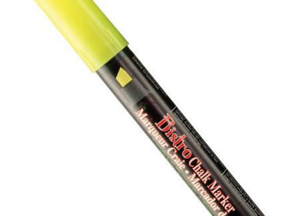 Marvy Bistro Chisel Tip Chalk Marker - Fluorescent Yellow - SKU:483S#0 - UPC:028617483450 - Party Expo