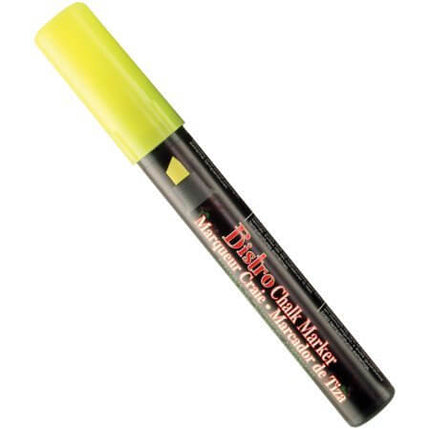 Marvy Bistro Chisel Tip Chalk Marker - Fluorescent Yellow - SKU:483S#0 - UPC:028617483450 - Party Expo