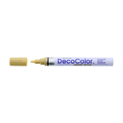 Marvy Decocolor Metallic Marker Broad Line - Liquid Gold - SKU: - UPC:028617039916 - Party Expo