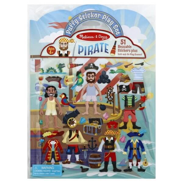 Melissa & Doug Pirate Puffy Sticker Play Set - SKU:9102 - UPC:000772091022 - Party Expo