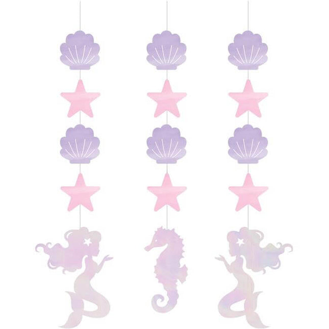 Mermaid Shine Hanging Cutouts - SKU:336712 - UPC:039938567965 - Party Expo