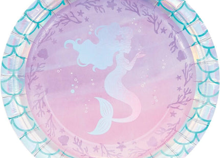 Mermaid Shine Iridescent 7" Plates - SKU:336703 - UPC:039938567873 - Party Expo