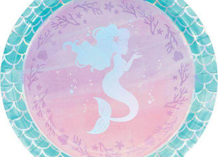 Mermaid Shine Iridescent 9" Plates - SKU:336704 - UPC:039938567880 - Party Expo