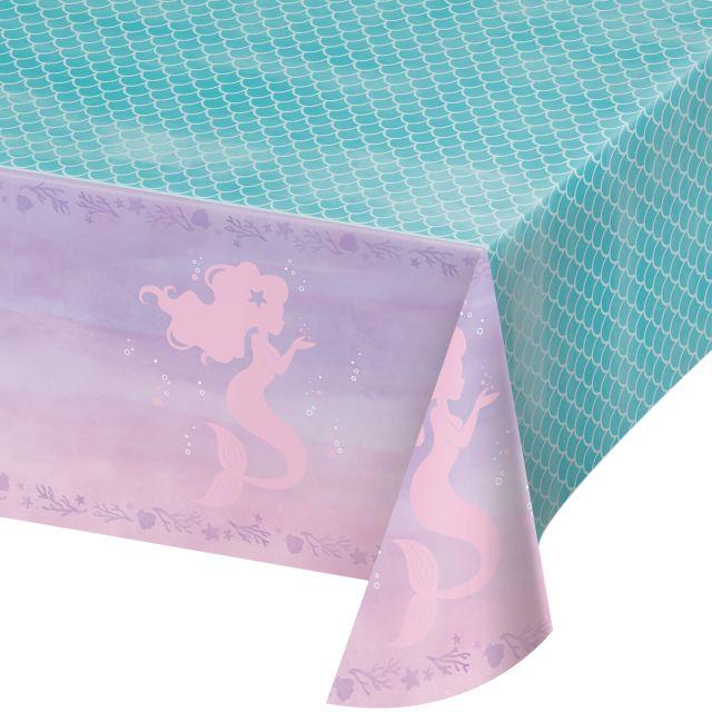 Mermaid Shine Plastic Tablecover - SKU:336720 - UPC:039938568047 - Party Expo