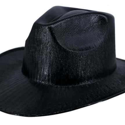 Metallic Black Cowboy Hat - SKU:JC537-BLK - UPC:847218042978 - Party Expo