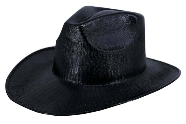 Metallic Black Cowboy Hat - SKU:JC537-BLK - UPC:847218042978 - Party Expo