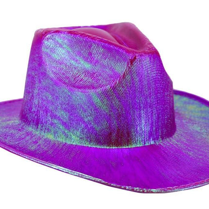 Metallic Fuchsia Cowboy Hat - SKU:JC537-FCH - UPC:847218040561 - Party Expo