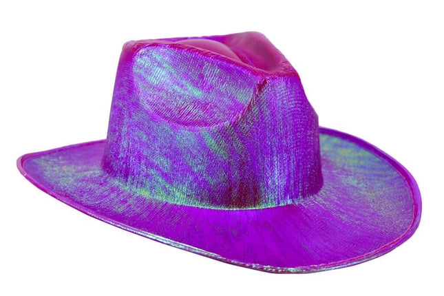 Metallic Fuchsia Cowboy Hat - SKU:JC537-FCH - UPC:847218040561 - Party Expo