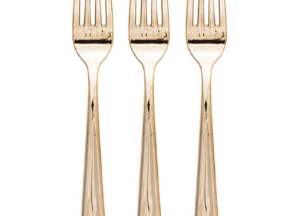 Metallic Gold Forks 24ct - SKU:322513 - UPC:039938393335 - Party Expo