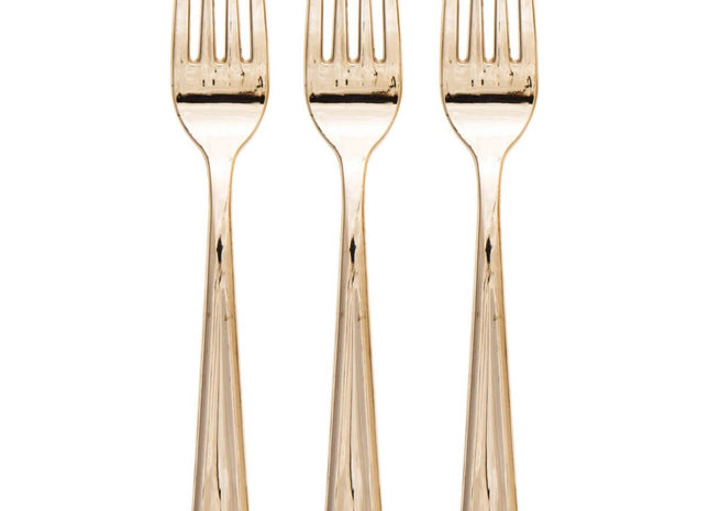 Metallic Gold Forks 24ct - SKU:322513 - UPC:039938393335 - Party Expo