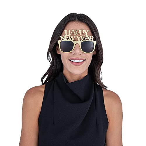 Metallic Gold New Year Sunglasses - Party Expo