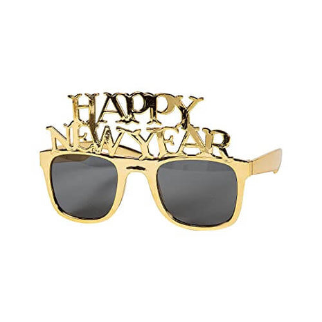 Metallic Gold New Year Sunglasses - SKU:3L-14091690 - UPC:195130265716 - Party Expo