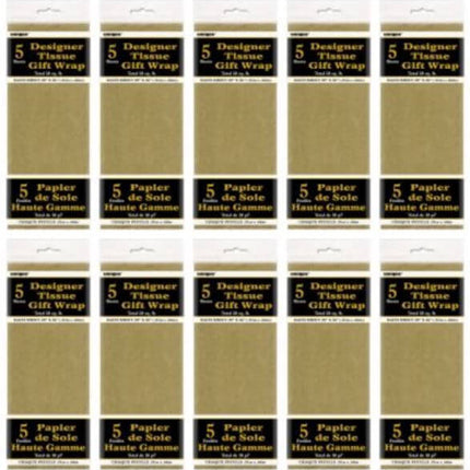 Metallic Gold Tissue Paper (5ct) - SKU:6140 - UPC:011179061402 - Party Expo