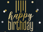 Metallic Happy Birthday Luncheon Napkins (16ct) - SKU:73182 - UPC:011179731824 - Party Expo