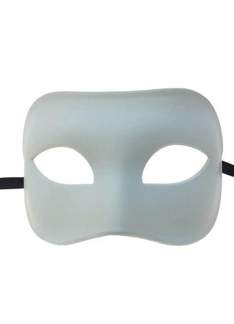 Metallic Mask Male - White - SKU:M7344GW - UPC:831687000140 - Party Expo