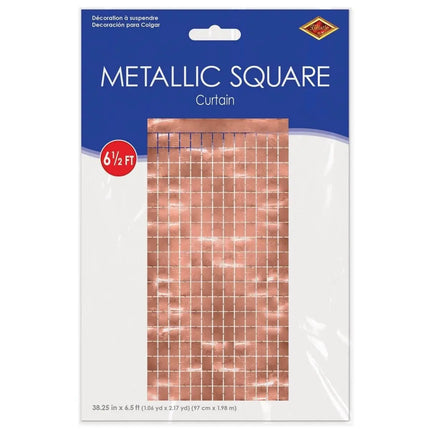 Metallic Square Curtain - Rose Gold - Party Expo