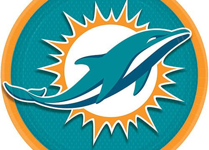 Miami Dolphins - 9" Dinner Plates (8ct) - SKU:551356 - UPC:013051528867 - Party Expo