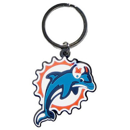 Miami Dolphins - Flex Laser Cut Rubber Keychain - SKU:FPK060 - UPC:754603935060 - Party Expo