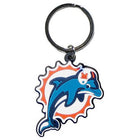 Miami Dolphins - Flex Laser Cut Rubber Keychain - SKU:FPK060 - UPC:754603935060 - Party Expo