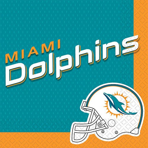 Miami Dolphins - Luncheon Napkins (16ct) - SKU:511356 - UPC:013051528607 - Party Expo