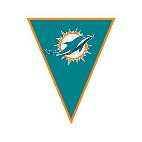 Miami Dolphins - Pennant Banner - SKU:122340 - UPC:013051439026 - Party Expo