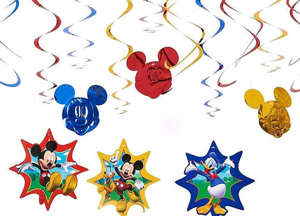 Mickey Mouse - Clubhouse Hanging Swirl Decorations - SKU:676595 - UPC:013051332174 - Party Expo