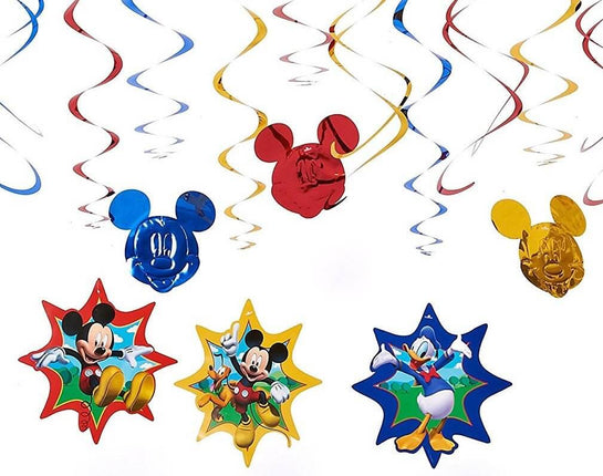 Mickey Mouse - Clubhouse Hanging Swirl Decorations - SKU:676595 - UPC:013051332174 - Party Expo