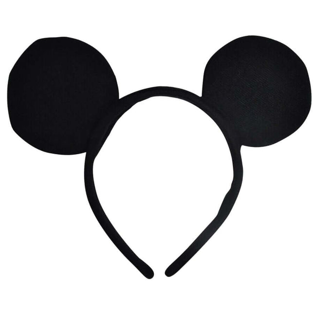 Mickey Mouse - Solid Black Ear Shaped Headband - SKU:MCEH - UPC:678634479983 - Party Expo