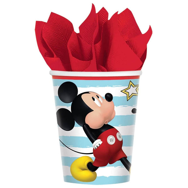 Mickey On The Go - 9oz Paper Cups (8ct) - SKU:581789 - UPC:013051737573 - Party Expo