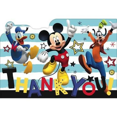 Mickey On The Go - Thank You Note Set with Envelopes - SKU:481789 - UPC:013051762865 - Party Expo