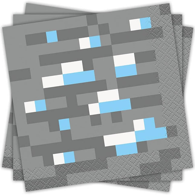 Minecraft Beverage Napkins (16ct) - SKU:79401 - UPC:011179794010 - Party Expo