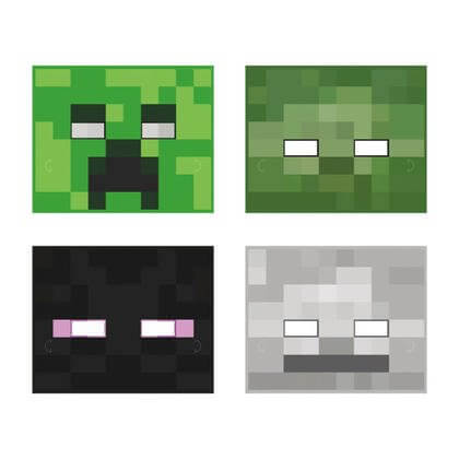Minecraft Paper Masks - SKU:79359 - UPC:011179793594 - Party Expo