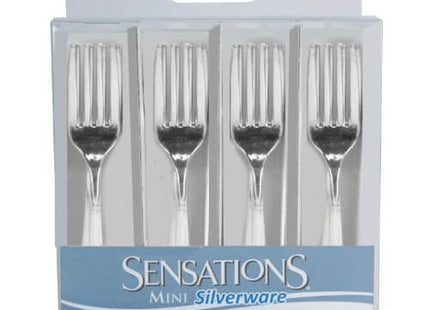 Mini Silver Forks 24ct - SKU:051923- - UPC:039938112288 - Party Expo