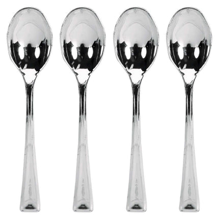 Mini Silver Spoons 24ct - SKU:051924- - UPC:039938112295 - Party Expo
