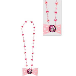 Minnie Mouse Happy Helpers - Bead Necklace with Bow (1ct) - SKU:399216 - UPC:013051778088 - Party Expo