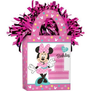 Minnie Mouse Happy Helpers - Mini Tote 1st Birthday Balloon Weight - SKU:110341 - UPC:013051679767 - Party Expo