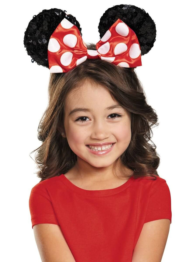 Minnie Mouse - Red Sequin Ears Headband - SKU:85591 - UPC:039897855929 - Party Expo