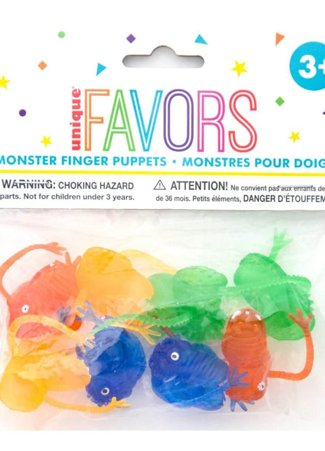 Monster Finger Puppets Party Favors - SKU:84734 - UPC:011179847341 - Party Expo