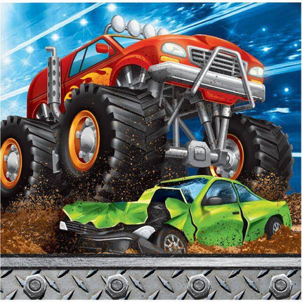 Monster Truck Rally Beverage Napkins (16ct) - Party Expo