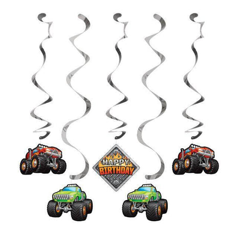 Monster Truck Rally Dizzy Danglers - SKU:340081 - UPC:039938621018 - Party Expo