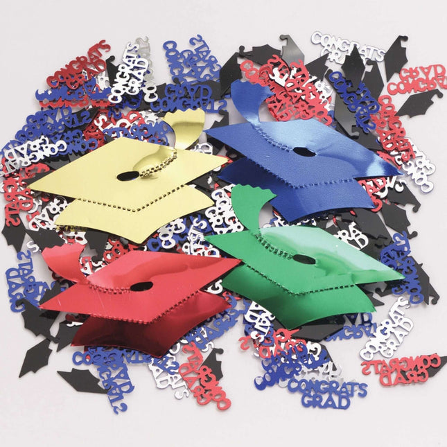 Mortarboard Graduation Confetti - Assorted Colors - SKU:024005- - UPC:073525606521 - Party Expo