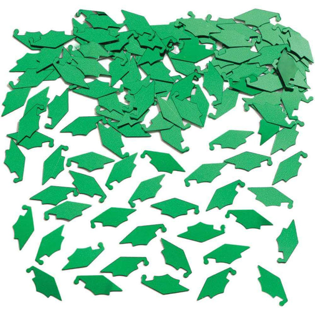 Mortarboards Graduation Confetti - Emerald Green - SKU:024021- - UPC:073525664002 - Party Expo